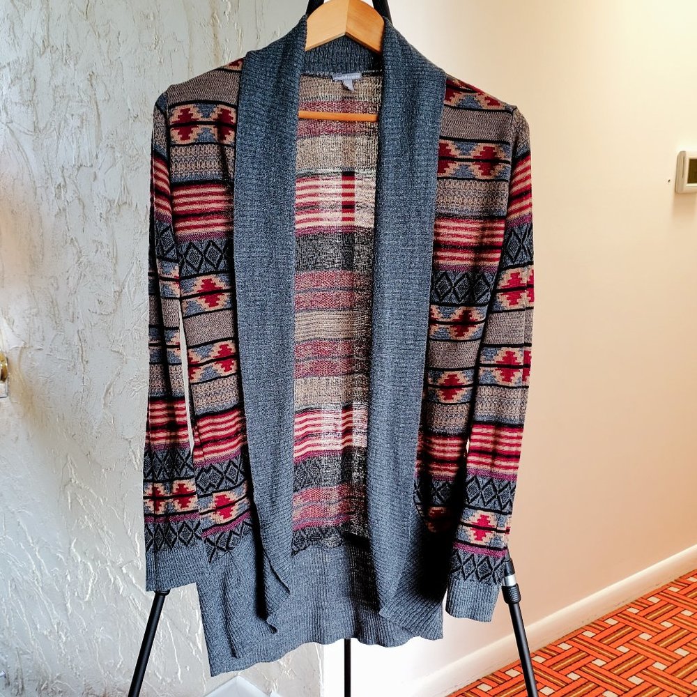 Aztec Print Knit Cardigan